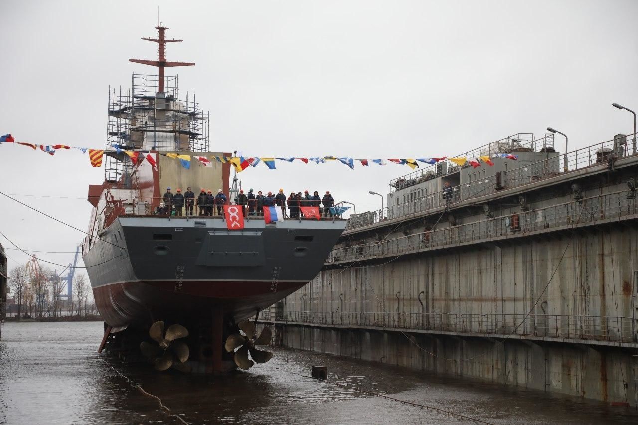 На «Северной верфи» спустили на воду корвет «Ретивый» 