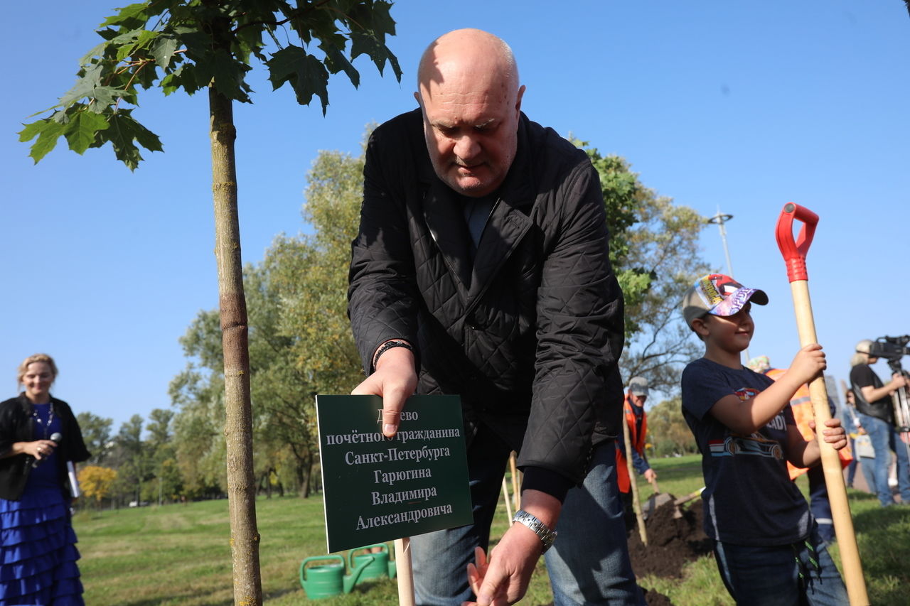 Владимир Гарюгин посадил дерево в Пулковском парке как почетный гражданин Санкт-Петербурга